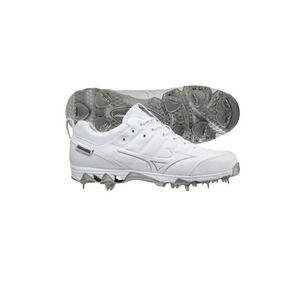 Mizuno 9-Spike Ambition 2 All White Baseball Cleats 12.5 New!